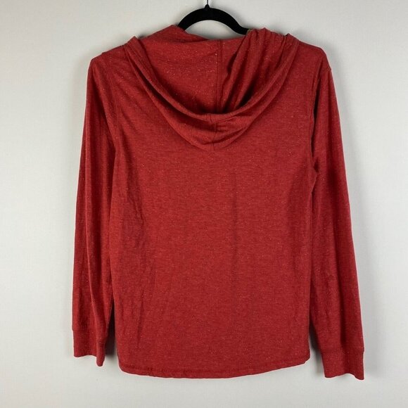 Lucky Brand Snow Heather Hoodie Pullover Mens Medium Red White Speckled - Picture 6 of 9